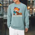 Well Red Panda Shirt Bookworm Reading Books Panda Raglan Sleeve Sweatshirt Cardinal