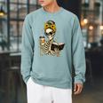 Skeleton Girl Drinking Coffee Bow Sunflower Book Lover Raglan Sleeve Sweatshirt Cardinal Skeleton Girl Drinking Coffee Bow Sunflower Book Lover Raglan Sleeve Sweatshirt Cardinal