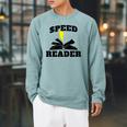Speed Reader Book Lover Reading Raglan Sleeve Sweatshirt Cardinal