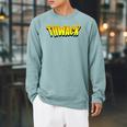 THWACK Vintage Retro Comic Book Raglan Sleeve Sweatshirt Cardinal THWACK Vintage Retro Comic Book Raglan Sleeve Sweatshirt Cardinal
