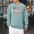Wild About Reading Reading Books & Bookworm For Book Reader Raglan Sleeve Sweatshirt Cardinal