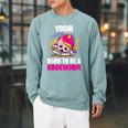 Yoshi Born To Be A Bookworm Personalized Raglan Sleeve Sweatshirt Cardinal