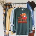 Book Nerd Well Red Panda Cute Bear Book Nerd Zookeeper Raglan Sleeve Sweatshirt Heather Blue Lagoon