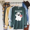 Books Spirit Books Spirit Books Ghost Raglan Sleeve Sweatshirt Heather Blue Lagoon