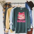 Coquette Bow All Booked For Valentine Book Lover Bookish Raglan Sleeve Sweatshirt Heather Blue Lagoon