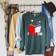 Freadom I Read Banned Books Banned Books Week Librarian Raglan Sleeve Sweatshirt Heather Blue Lagoon