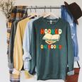 Hooked On Books Retro Reader Raglan Sleeve Sweatshirt Heather Blue Lagoon