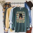 There Was A Woman Who Really Loved Books And Yarn Crocheting Raglan Sleeve Sweatshirt Heather Blue Lagoon