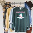 Read Books Reading Book Raglan Sleeve Sweatshirt Heather Blue Lagoon