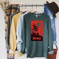 Star Wars The Book Of Boba Fett Vintage Poster Raglan Sleeve Sweatshirt Heather Blue Lagoon