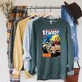 Vintage Horror Comic Book Cover Beware 10 Raglan Sleeve Sweatshirt Heather Blue Lagoon