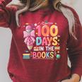 100th Day Of School Teacher Floral 100 Days In The Books Raglan Sleeve Sweatshirt Heather Dust