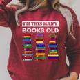 50th Birthday I'm This Many Books Old 50 Years Old Bookworm Raglan Sleeve Sweatshirt Heather Dust