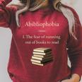 Abibliophobia Definition Book Lover Premium Tri-Blend Raglan Sleeve Sweatshirt Heather Dust