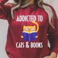 Addicted To Cats And Books Orange Tabby Cat Men Women Kids Raglan Sleeve Sweatshirt Heather Dust Addicted To Cats And Books Orange Tabby Cat Men Women Kids Raglan Sleeve Sweatshirt Heather Dust