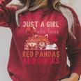 Animal Just A Girl Who Loves Red Pandas And Books Reading Raglan Sleeve Sweatshirt Heather Dust