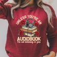 Audiobook For Book & Reading Lover Women Raglan Sleeve Sweatshirt Heather Dust