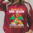 Beware Of The Book Dragon Mythical Creatures Raglan Sleeve Sweatshirt Heather Dust