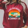 I Like Big Books & Cannot Lie Reading Bookworm Reader Raglan Sleeve Sweatshirt Heather Dust