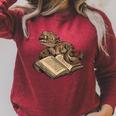 Boa Constrictor Reading A Book Raglan Sleeve Sweatshirt Heather Dust