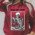 Bone-Dry Story Skeleton Reading Book Lovers Bookworm Book Raglan Sleeve Sweatshirt Heather Dust