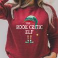 Book Critic Elf Job Christmas Raglan Sleeve Sweatshirt Heather Dust