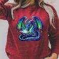Book Dragon Reading Lover Raglan Sleeve Sweatshirt Heather Dust