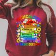 Book Flower Radicalized By Basic Decency Feminist LGBT Gay Raglan Sleeve Sweatshirt Heather Dust
