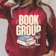 Book Group Reader Club Crew Cozy Nights Book Club Raglan Sleeve Sweatshirt Heather Dust
