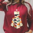 Book Lover Bookworm Librarian Merry Christmas Tree Raglan Sleeve Sweatshirt Heather Dust