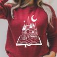 Book Lover Fantasy Fairy Tales Castle Christmas Reading Fan Raglan Sleeve Sweatshirt Heather Dust
