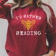 Book Lover I'd Rather Bee Reading Teacher Librarian Raglan Sleeve Sweatshirt Heather Dust Book Lover I'd Rather Bee Reading Teacher Librarian Raglan Sleeve Sweatshirt Heather Dust