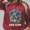 Book Lover I'm a Bookwyrm Not A Bookworm Fantasy Library Fan Premium Tri-Blend Raglan Sleeve Sweatshirt Heather Dust