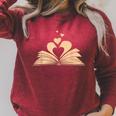 Book Lover Men Women Kids Bookworm Librarian Raglan Sleeve Sweatshirt Heather Dust