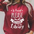 Book Reading If Found Please Return To The Library Raglan Sleeve Sweatshirt Heather Dust