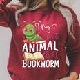 Book Reading My Spirit Animal Is A Bookworm Raglan Sleeve Sweatshirt Heather Dust