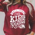 Book Reading Graphic Women Kids Book Lover Librarian Raglan Sleeve Sweatshirt Heather Dust