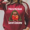 This Is My Book Secret Costume Pigeon Bird Kids Reading Raglan Sleeve Sweatshirt Heather Dust