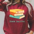 Book Sniffer Sniffing Booksniffing For Readers Raglan Sleeve Sweatshirt Heather Dust