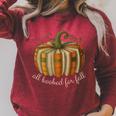 All Booked For Fall Book Pumpkin Reading Halloween Teacher Raglan Sleeve Sweatshirt Heather Dust