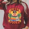 Books Bring Power Leer ES Poder Hispanic Pride Reading Raglan Sleeve Sweatshirt Heather Dust
