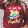 Books And Cats Saying Just One More Chapter Raglan Sleeve Sweatshirt Heather Dust