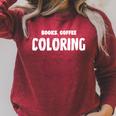 Books Coffee Coloring Raglan Sleeve Sweatshirt Heather Dust