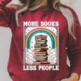 More Books Less People Mystic Book Rainbow Reading Book Raglan Sleeve Sweatshirt Heather Dust