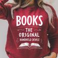 Books The Original Handheld Device Book Reading Raglan Sleeve Sweatshirt Heather Dust