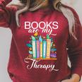 Books Are My Therapy Raglan Sleeve Sweatshirt Heather Dust