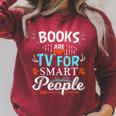 Books Are TV Smart People Birthday Christmas Readers Raglan Sleeve Sweatshirt Heather Dust