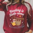 Booktrovert Shirt Reading Is Sloth Some Book Lover Raglan Sleeve Sweatshirt Heather Dust