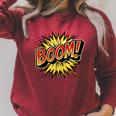 BOOM Comic Book Retro Artwork – Cartoon Collector Raglan Sleeve Sweatshirt Heather Dust