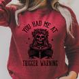 Buy Me Books And Tell Me To STFUATTDLAGG Outfits Spicy Smutty Book Reader You Had Me At Trigger Warning Raglan Sleeve Sweatshirt Heather Dust